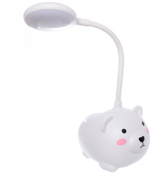 Настольная лампа «Marmalade-Мишка» LED 34*12*9см цвет белый, с подстаканником