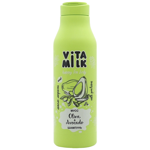 Купить Vita & Milk Шампунь Мусс олива и авокадо, 400 мл, Vita&Milk