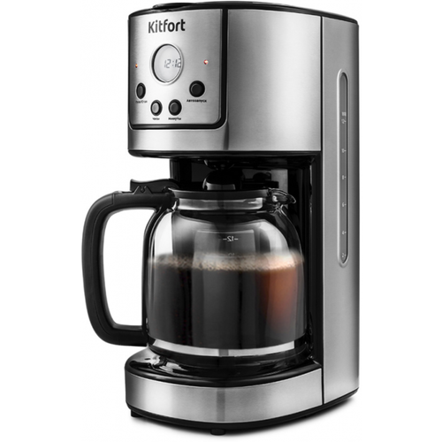 Капельная кофеварка Kitfort, дисплей, индикатор включения, индикатор уровня воды, плита автоподогрева кофеварка 0 40 л