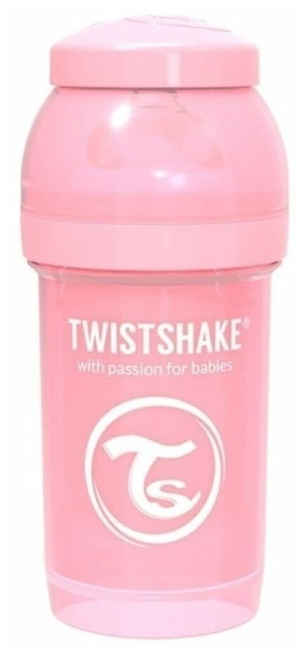 Бутылочка Twistshake для кормления антиколиковая пластик с рождения, 180 мл, цвет: розовый - фото №17