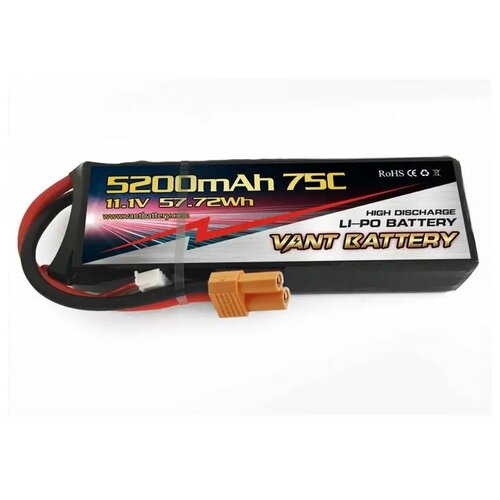 Аккумулятор LiPo Vant - 11.1В 5200мАч 75C (3S, разъём XT60)