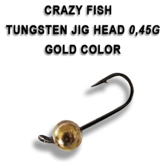 Джиг-головка вольфрамовая Crazy Fish 0.45 гр цв. Золото (6 шт)