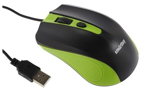 Smartbuy Мышь Smartbuy ONE 352, проводная, оптическая, 1600 dpi, USB, зелёно-чёрная
