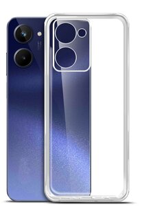 Фото Чехол на Realme 10 4G (Реалми 10 4г) прозрачный силиконовый с защитой (бортиком) вокруг камер, Brozo