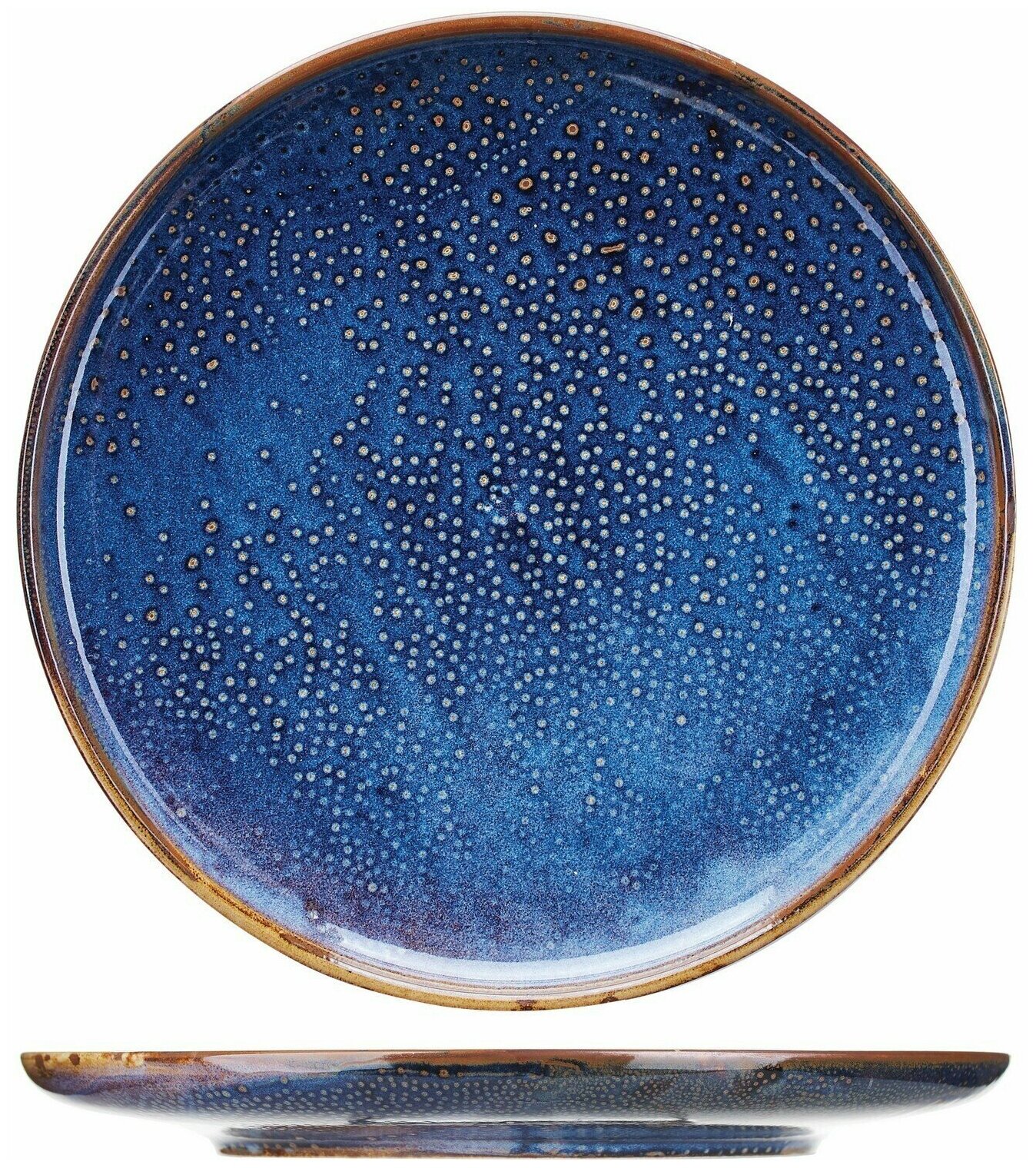 Тарелка Kunstwerk круглая Ирис 290х290х27мм, фарфор, голубой