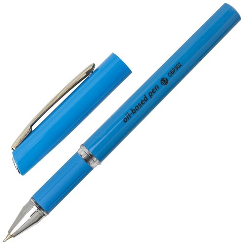 Ручка шариковая масляная с грипом BRAUBERG Roll (Комплект 12 шт.), синяя, корпус синий, узел 0,7 мм, линия письма 0,35 мм, 143005