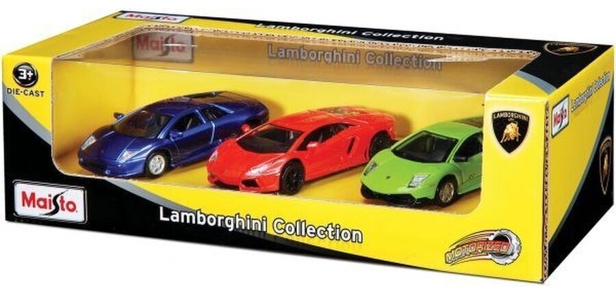 Машинка Maisto 21075 3шт.1/43 инерц FM Power Racer, 3pk Lamborghini