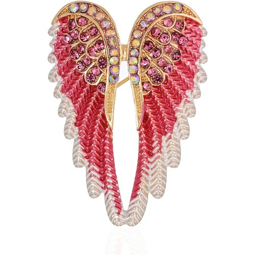 Брошь LIGHT NIGHT, кристалл, розовый женская дизайнерская брошь крылья ангела с кристаллами