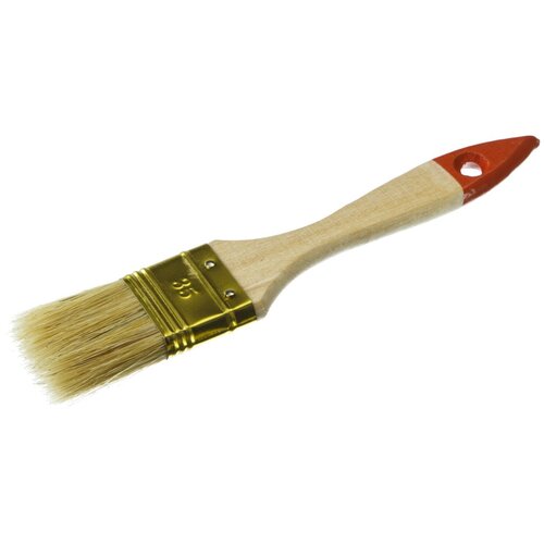 ЗУБР универсал, 38 мм, 1.5″, светлая натуральная щетина деревянная ручка, плоская кисть (01099-038)