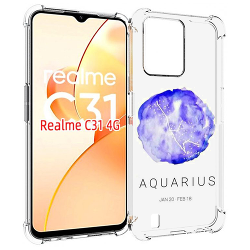 Чехол MyPads знак зодиака водолей 5 для OPPO Realme C31 задняя-панель-накладка-бампер