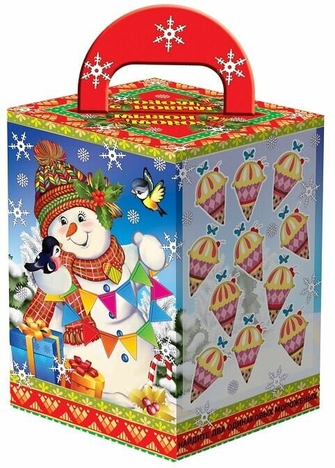 Коробки для новогодних подарков 400 г "Снеговики" - набор 40 шт.