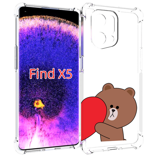 Чехол MyPads медвежонок детский для Oppo Find X5 задняя-панель-накладка-бампер