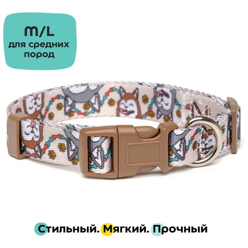 Яркий нейлоновый ошейник для собак средних пород