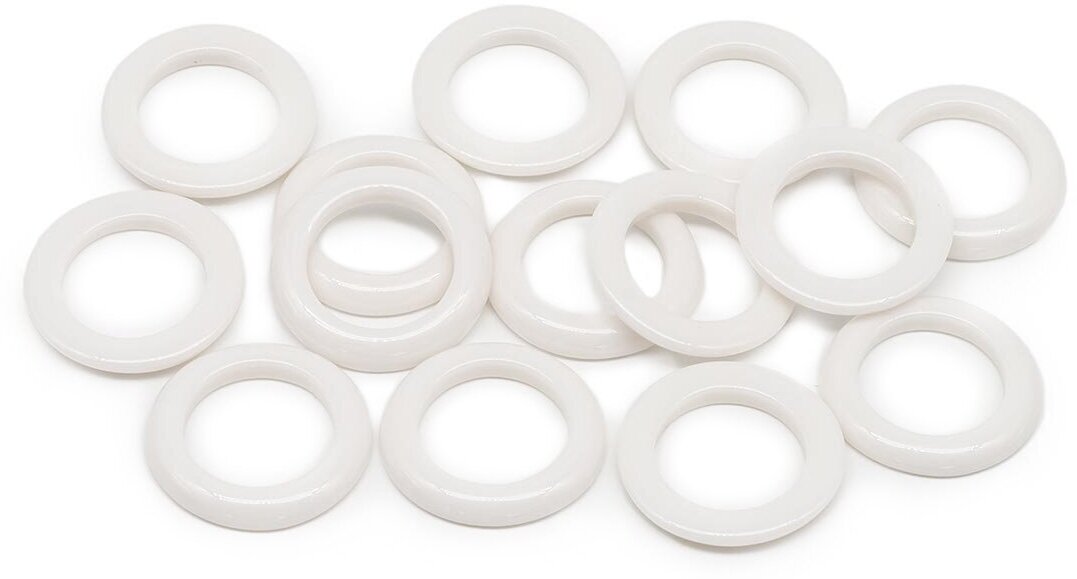 Кольцо для сумки неразъемное, диаметр 25/35 мм, 20 шт, пластик, Айрис, белое — фото 1