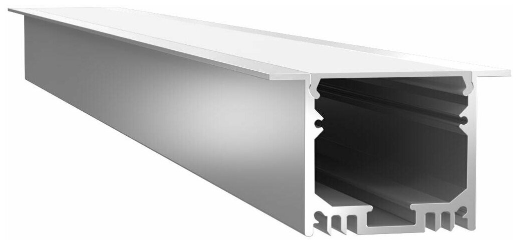 Алюминиевый профиль встраиваемый ALS-4932 anod 1.0 комплект (Профиль 1шт; Экран 1шт; Заглушки 2шт; Крепеж 2шт.) - фотография № 4