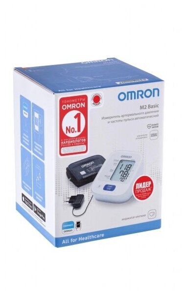 Тонометр Omron M2 Basic + средняя манжета HEM 7121-RU