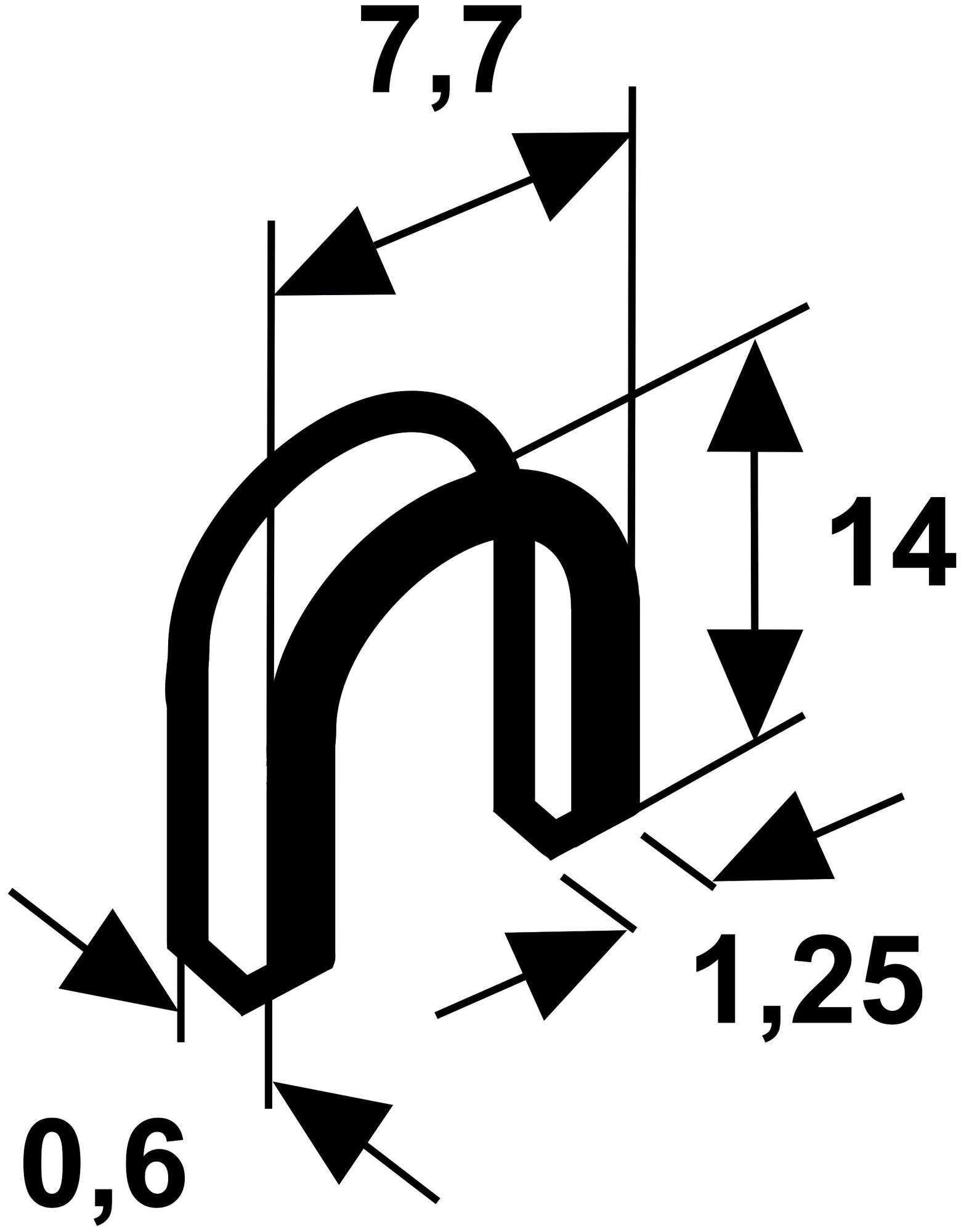 Скобы кабельные Rapid 36/14 DP (1М)