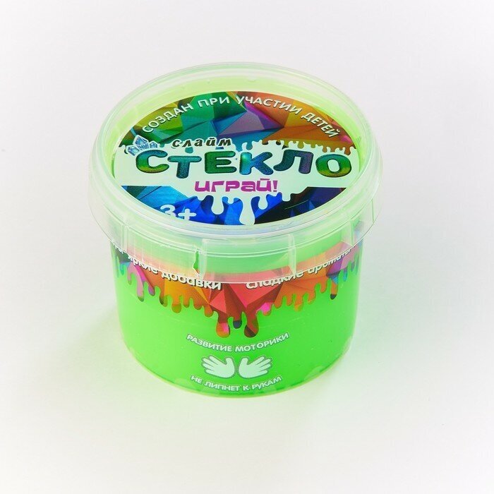 Слайм «Стекло» «Party Slime», 90 г, зелёный неон