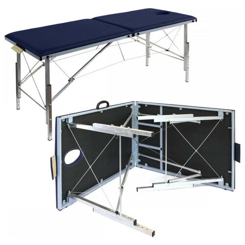 Складной массажный стол Heliox TH190 с изменением высоты, синий