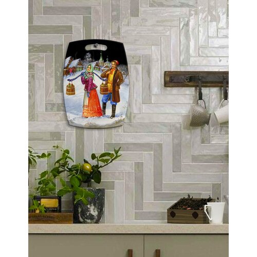 Доска разделочная сувенирная с покрытием из эпоксидной смолы 