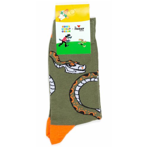 Носки St. Friday Носки с рисунками St.Friday Socks x Союзмультфильм, размер 42-46, зеленый, оранжевый