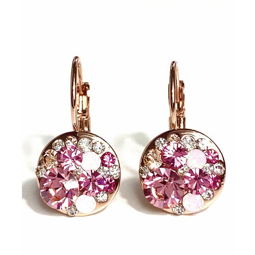 Комплект серег Florento кристаллы Swarovski хрусталь размер 13 мм розовый 1019₽