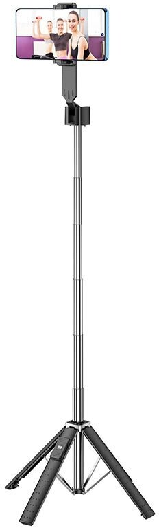 Селфи палка/Монопод/Трипод HOCO K18, беспроводной+штатив, 198-970мм, Черный