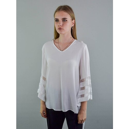 Блуза  Ferrante, укороченный рукав, размер 42, белый