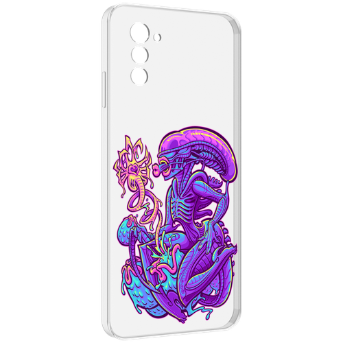 Чехол MyPads чужой фиолетовый цвет для UleFone Note 12 / Note 12P задняя-панель-накладка-бампер