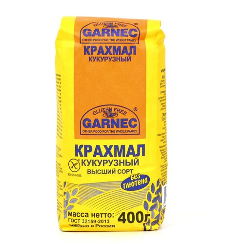 Garnec Кукурузный крахмал без глютена 400 г, пакет