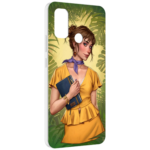 Чехол MyPads девушка-в-зелени женский для UleFone Note 10P / Note 10 задняя-панель-накладка-бампер