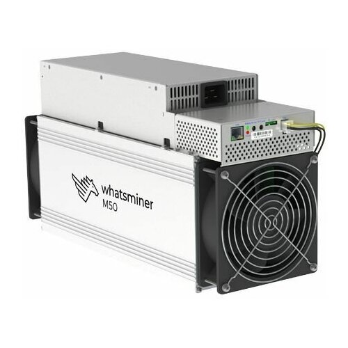 Асик Whatsminer MicroBT M50 120TH/S BTC промышленный, электрический бытовой для майнинга криптовалюты / собранный металлический майнер с 2 мощными вентиляторами для охлаждения