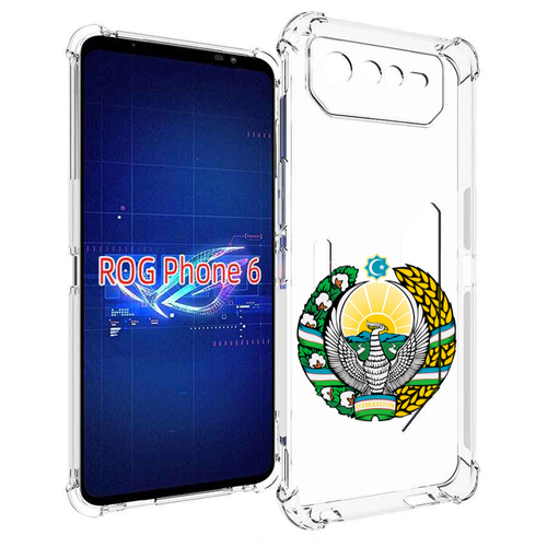 Чехол MyPads герб-узбекистана для Asus ROG Phone 6 задняя-панель-накладка-бампер
