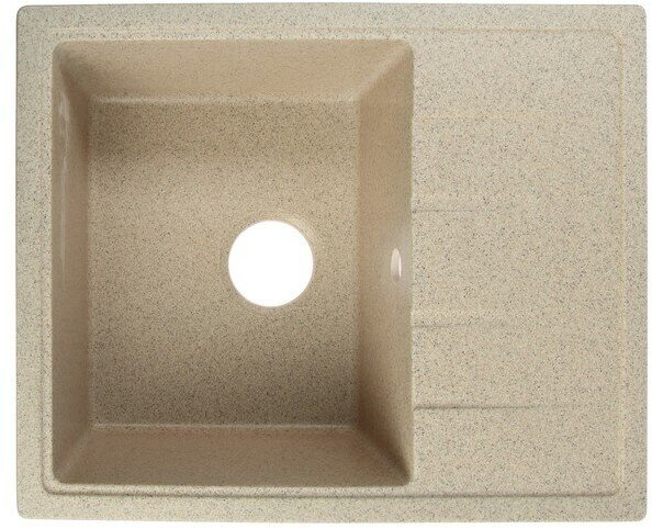 Мойка для кухни из камня ZEIN 150/Q5, 575 х 470 мм, прямоугольная, перелив, цвет песочный