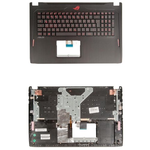 Keyboard Клавиатура для ноутбука Asus GL702ZC-1A с топкейсом черная панель черные кнопки GE раскладка 2793₽