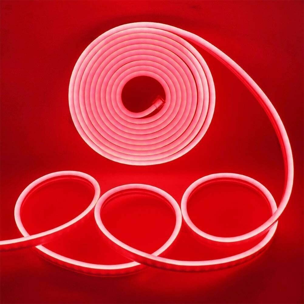 Гибкий неон, цвет красный, неоновая светодиодная лента 6х12мм, 12V DC, 120 LED/m, IP 65 - фотография № 3