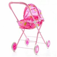 Детская игрушечная коляска люлька для кукол до 34 см, цвет в ассортименте, металлический каркас, D8268