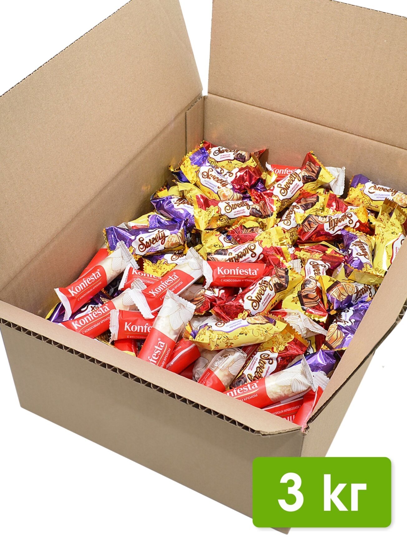 Шоколадные конфеты ассорти в коробке " Konfesta & SWEETY", Тимофеев ко,3 кг - фотография № 4