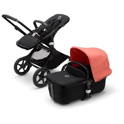 Детская коляска 2 в 1 Bugaboo Fox3 Black/Midnight black/Sunrise red