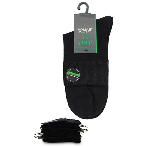 фото Мужские носки morrah, 10 пар, укороченные, ослабленная резинка, размер 41-45, черный
