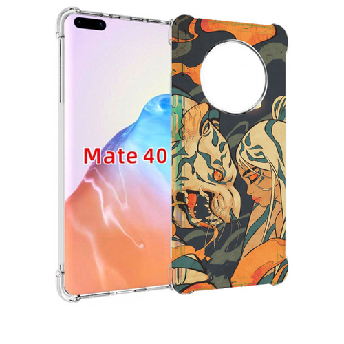 Чехол MyPads Тигр и девушка друзья для Huawei Mate 40 / Mate 40E задняя-панель-накладка-бампер