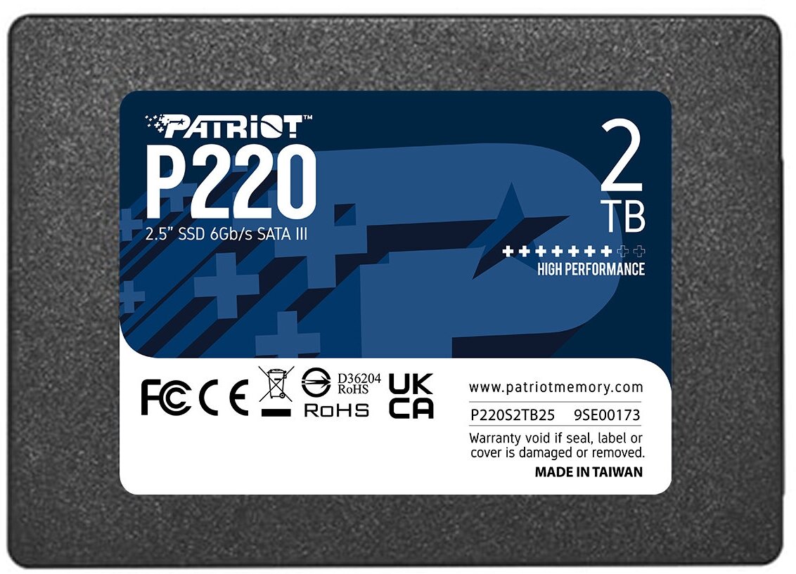 Твердотельный накопитель Patriot P220 2048ГБ, 2.5", SATA III, SATA P220S2TB25 - фото №1