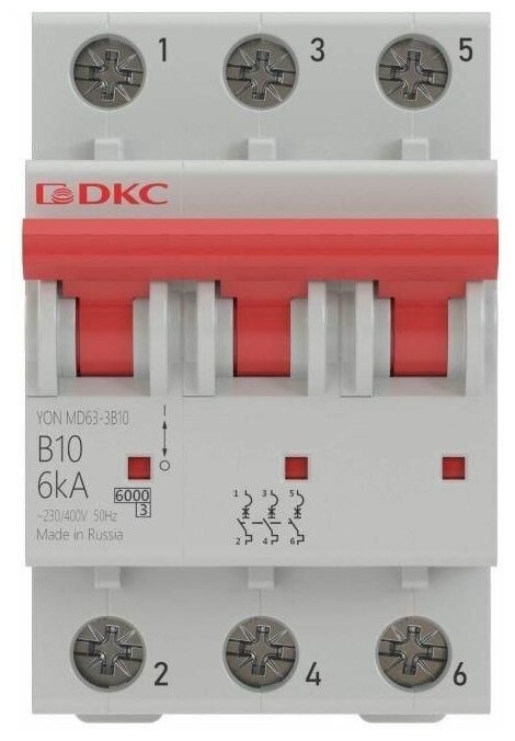 Выключатель автоматический модульный 3п C 32А 6кА MD63 YON MD63-3C32-6