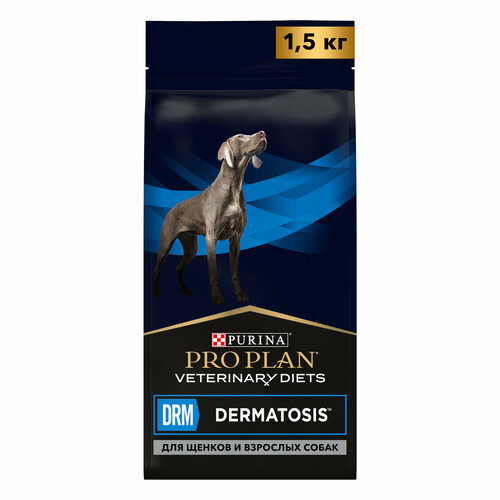 purina veterinary diets drm dermatosis для взрослых собак при дерматозах 1 5 кг х 4 шт Сухой корм для собак Pro Plan Veterinary Diets DRM для всех пород при дерматозах 1.5 кг