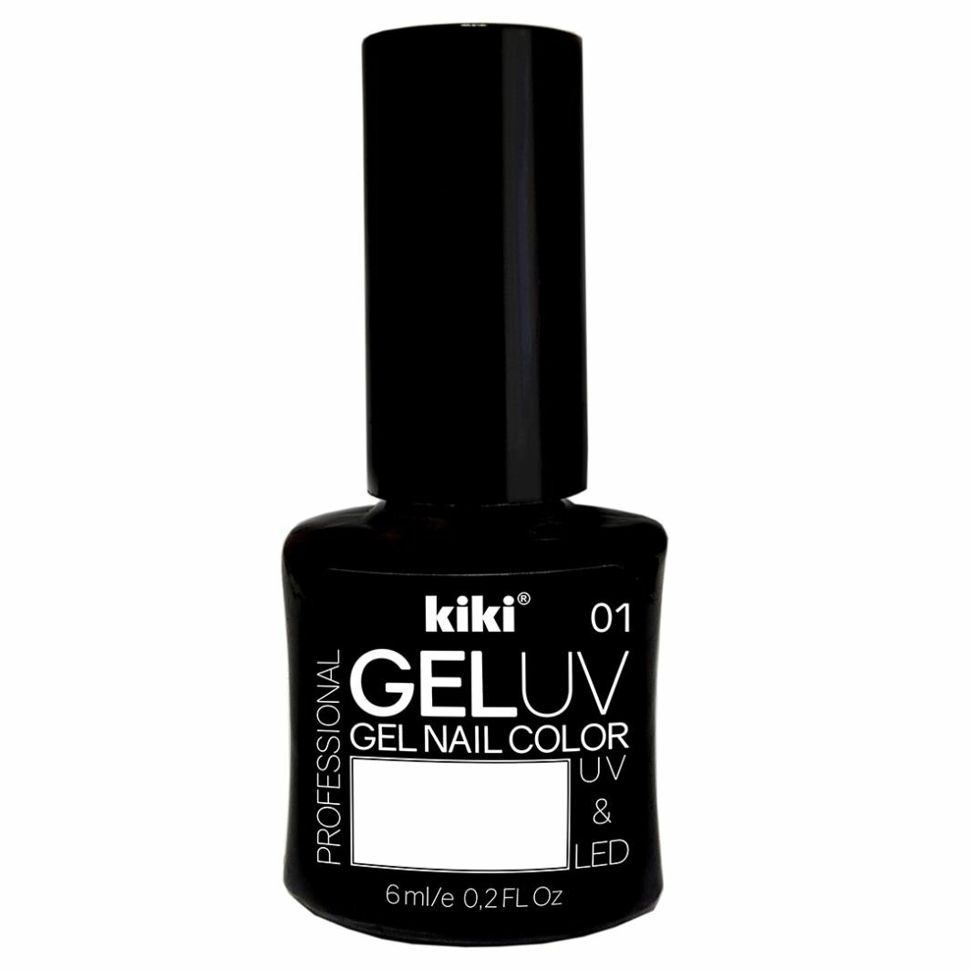 Гель-лак для ногтей KIKI оттенок 01 GEL UV&LED, белый, 6 мл