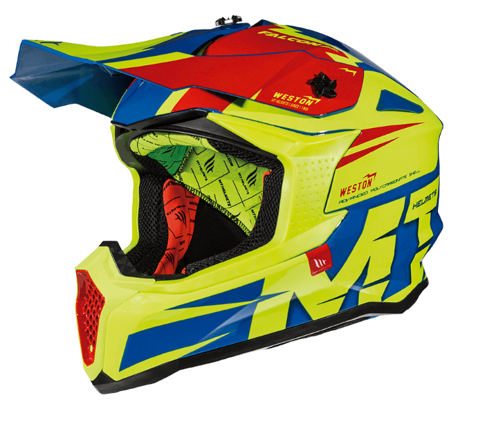 Шлем MT FALCON WESTON MX802 (XL, Gloss Fluo Yellow)