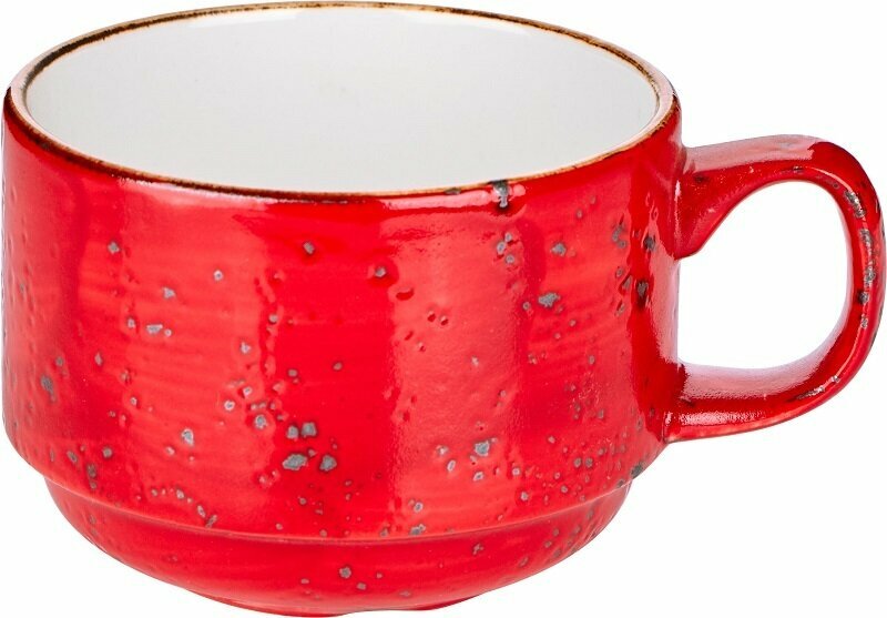 Чашка чайная Steelite Крафт Рэд 200мл, 80х80х60мм, фарфор, красный, 1 шт.