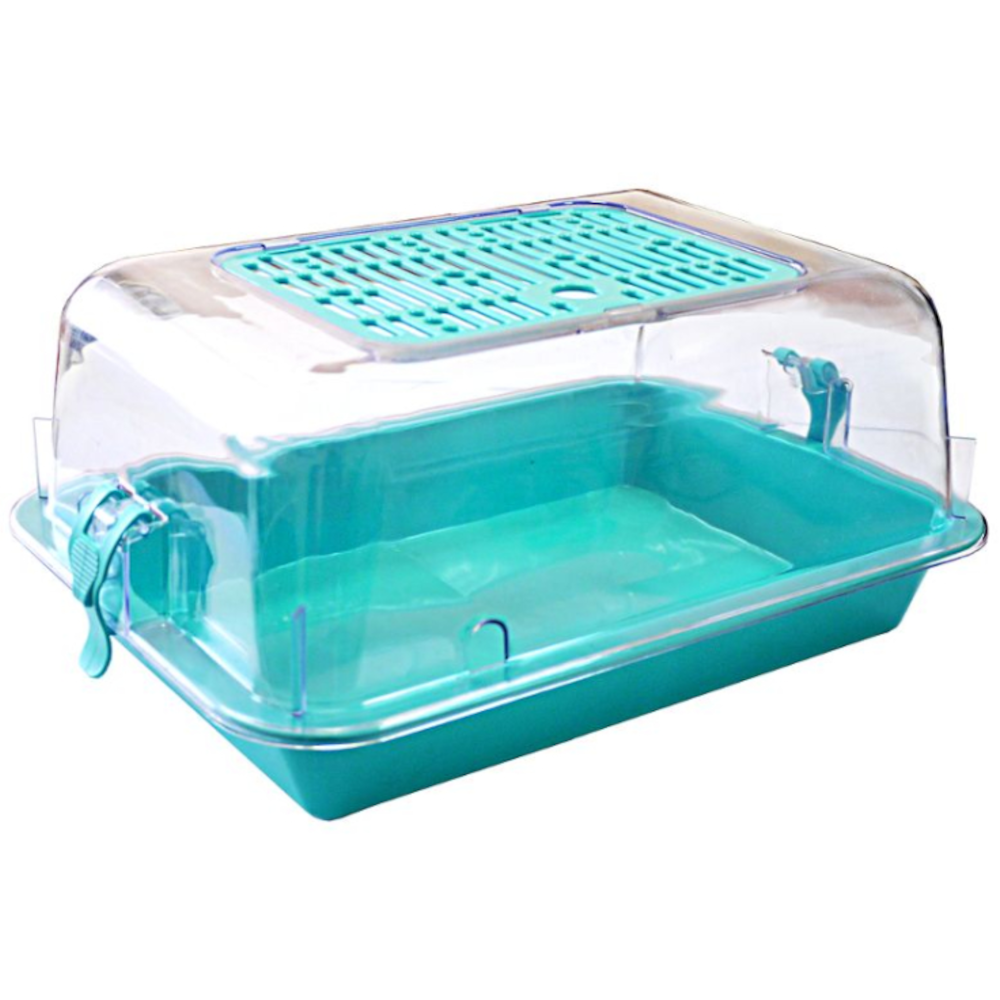 Клетка-террариум Zooexpress малый пластиковый полупрозрачный для грызунов (33x24x15 см) Цвета в ассортименте