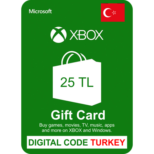 Карта оплаты XBOX 25 TL Турция Digital Gift Card 25 TL Пополнение счета кошелька Для Турецких аккаунтов 179₽