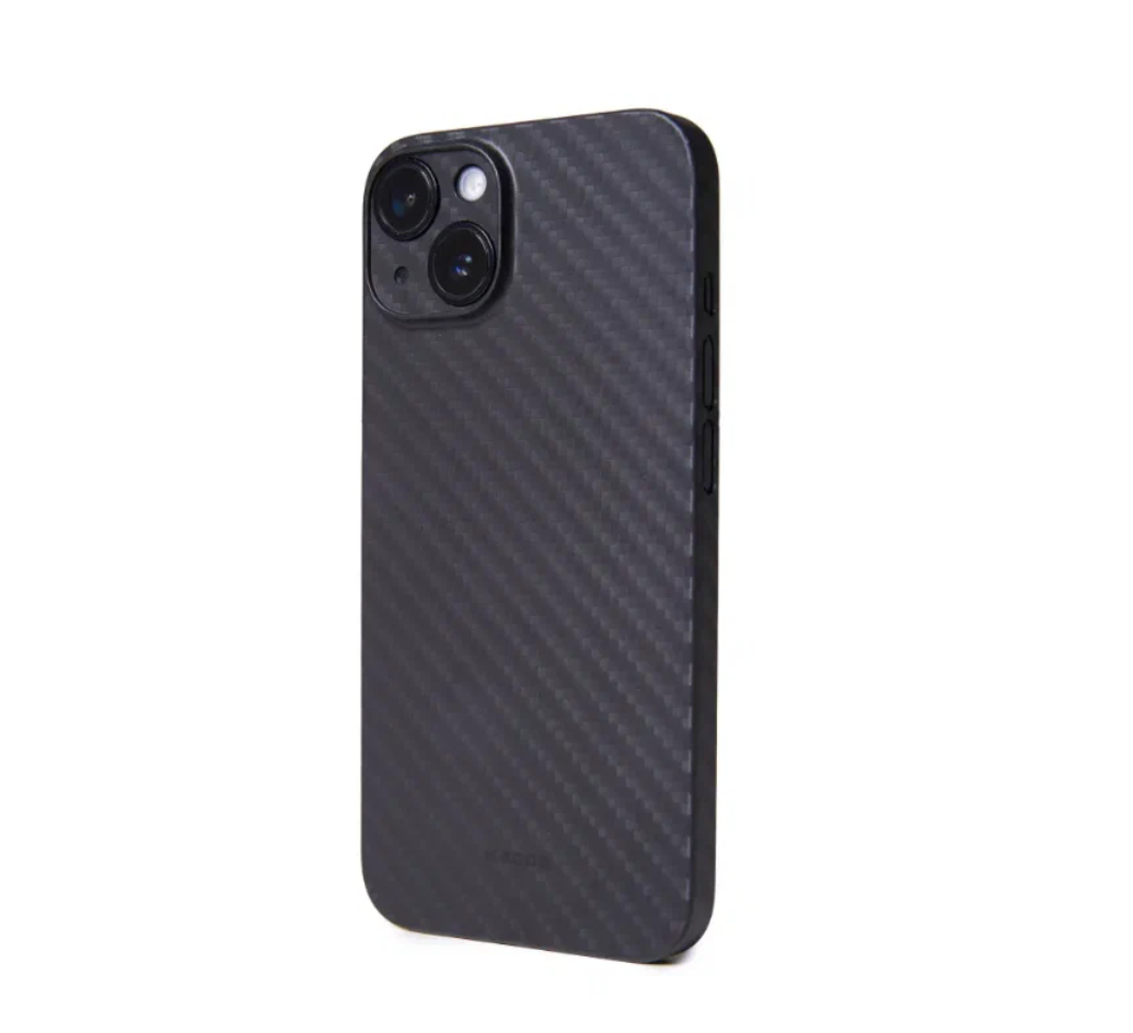 Ультратонкий чехол для iPhone 13/14 KZDOO (K-DOO) Air Carbon , чёрный супертонкий чехол для Айфон 13/14 — фото 1